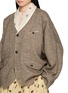  - FAFAMOON - Floral Contrast Collar Wool Jacket