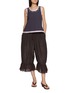 模特儿示范图 - 点击放大 - FAFAMOON - Cinched Scallop Hem Pants