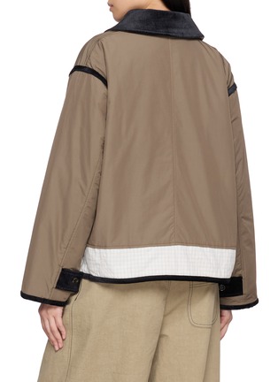 背面 - 点击放大 - FAFAMOON - Chequered Hem Contrast Trim Jacket