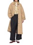 模特儿示范图 - 点击放大 - FAFAMOON - Contrast Panel Belted Trench Coat