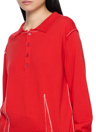  - SONIA CARRASCO - Exposed Stitch Knit Polo Shirt