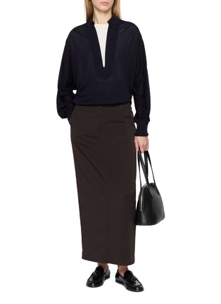 模特儿示范图 - 点击放大 - GOOD PEOPLE GOOD STITCHING GOOD PRODUCT - Knit Skipper-Collar Pullover