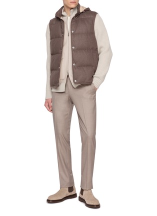模特儿示范图 - 点击放大 - ELEVENTY - Detachable Hood Padded Cashmere Down Vest