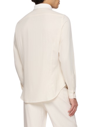 背面 - 点击放大 - ELEVENTY - Sea Island Cotton Contrast Collar Shirt