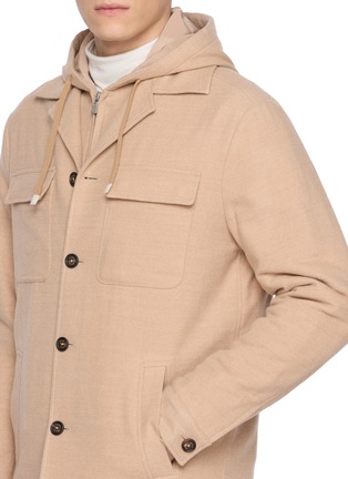  - ELEVENTY - Detachable Hood Insert Padded Wool Shirt Jacket