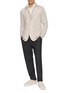 模特儿示范图 - 点击放大 - ELEVENTY - Knit Sleeve Wool Blazer with Detachable Bib