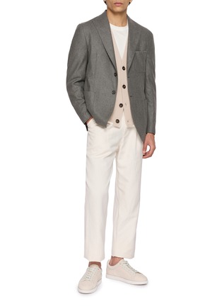 模特儿示范图 - 点击放大 - ELEVENTY - Double Collar Wool Cashmere Cardigan