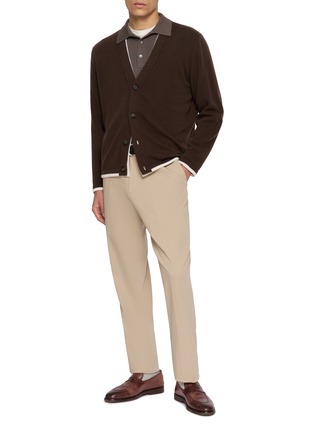 模特儿示范图 - 点击放大 - ELEVENTY - Double Collar Wool Cashmere Cardigan
