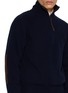  - TONYWACK - Elbow Patch Half Zip Wool Sweater