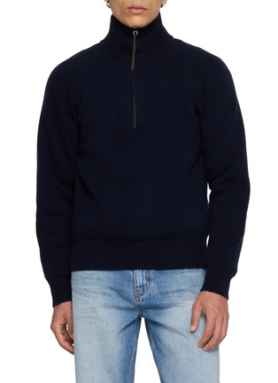首图 - 点击放大 - TONYWACK - Elbow Patch Half Zip Wool Sweater