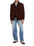 模特儿示范图 - 点击放大 - TONYWACK - Elbow Patch Half Zip Wool Sweater
