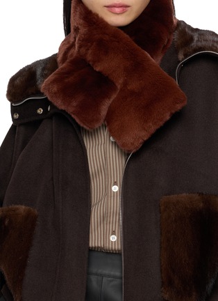 模特儿示范图 - 点击放大 - YVES SALOMON - Rex Fur Scarf