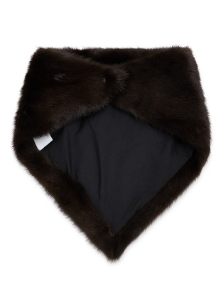 细节 - 点击放大 - YVES SALOMON - Mink Fur Silk Bandana