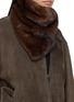 模特儿示范图 - 点击放大 - YVES SALOMON - Mink Fur Silk Bandana