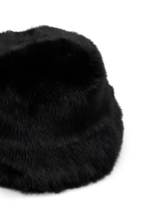 细节 - 点击放大 - YVES SALOMON - Bob Leather Mink Fur Bucket Hat