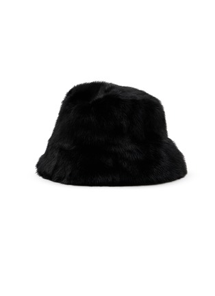 模特儿示范图 - 点击放大 - YVES SALOMON - Bob Leather Mink Fur Bucket Hat