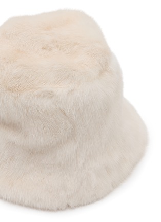 细节 - 点击放大 - YVES SALOMON - Bob Leather Mink Fur Bucket Hat