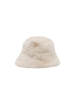 模特儿示范图 - 点击放大 - YVES SALOMON - Bob Leather Mink Fur Bucket Hat