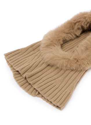 细节 - 点击放大 - YVES SALOMON - Wool Cashmere Fox Fur Balaclava