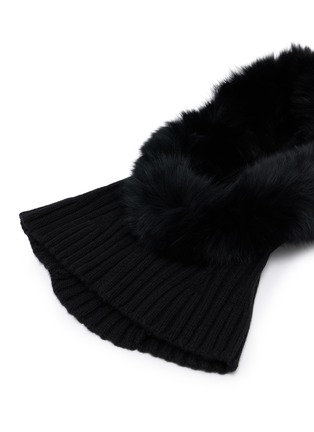 细节 - 点击放大 - YVES SALOMON - Wool Cashmere Fox Fur Balaclava