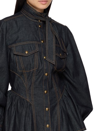  - ZIMMERMANN - 收腰荷叶摆牛仔衬衫