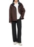 模特儿示范图 - 点击放大 - AND WANDER - PE Melange Twill Wide Pants