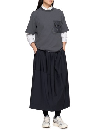 模特儿示范图 - 点击放大 - AND WANDER - PE Waffle Crewneck T-Shirt