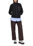 模特儿示范图 - 点击放大 - AND WANDER - 056 Stand Collar Zip Fleece Jacket