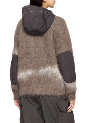 背面 - 点击放大 - AND WANDER - Hooded Shaggy Jacquard Knit Zip Up Jacket