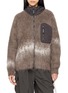 首图 - 点击放大 - AND WANDER - Hooded Shaggy Jacquard Knit Zip Up Jacket