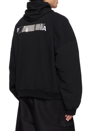 背面 - 点击放大 - BALENCIAGA - Silver Tape Cotton Zip Up Hoodie