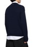 背面 - 点击放大 - BALENCIAGA - Shirt Collar Ribbed Cotton Hybrid Knit Sweater