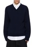 首图 - 点击放大 - BALENCIAGA - Shirt Collar Ribbed Cotton Hybrid Knit Sweater