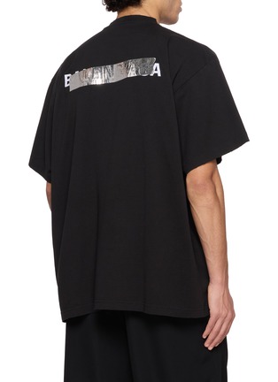背面 - 点击放大 - BALENCIAGA - Silver Tape Logo Cotton T-Shirt