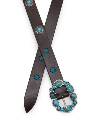 细节 - 点击放大 - PUNTOVITA ARSENICE - Studded Hand-Burnished Leather Belt