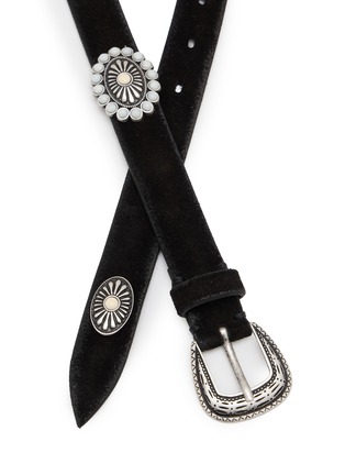 细节 - 点击放大 - PUNTOVITA ARSENICE - Embellished Suede Belt