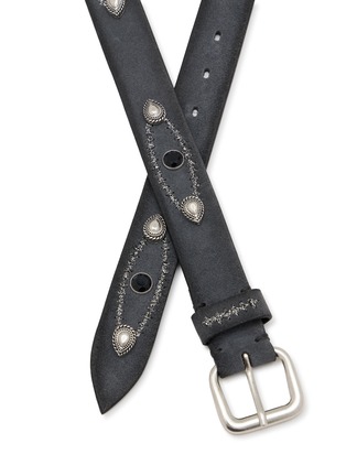 细节 - 点击放大 - PUNTOVITA ARSENICE - Embellished Suede Belt