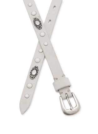 细节 - 点击放大 - PUNTOVITA ARSENICE - Embellished Slim Suede Belt