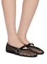 模特儿示范图 - 点击放大 - ALAÏA - Patent Leather Mesh Mary Jane Flats