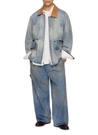 模特儿示范图 - 点击放大 - ANCELLM - Aging Denim Half Jacket