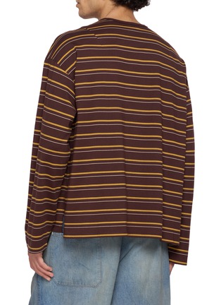 背面 - 点击放大 - ANCELLM - Border Striped Long Sleeve T-Shirt