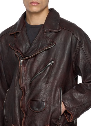  - ANCELLM - Aged Belted Biker Jacket