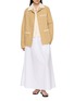 模特儿示范图 - 点击放大 - YOUNG N SANG - Open Knit Button-Up Vest