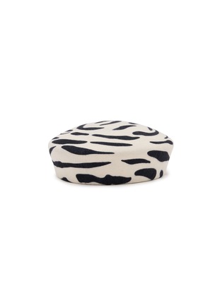 模特儿示范图 - 点击放大 - RUSLAN BAGINSKY - Zebra Print Wool Felt Pillbox Hat