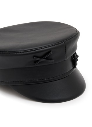 细节 - 点击放大 - RUSLAN BAGINSKY - Logo Embellished Leather Baker Boy Cap