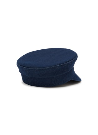 模特儿示范图 - 点击放大 - RUSLAN BAGINSKY - Crystal Embellished Denim Baker Boy Cap