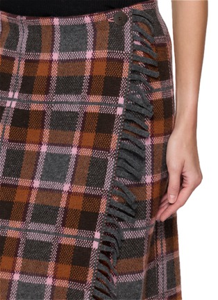  - GUEST IN RESIDENCE - TARTAN 格纹流苏围裹中长半身裙