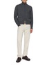模特儿示范图 - 点击放大 - BARMAS - Straight Leg Cotton Cashmere Stretch Pants