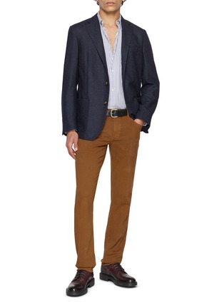 模特儿示范图 - 点击放大 - BARMAS - Carrot Leg Cotton Wool Stretch Pants