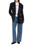 模特儿示范图 - 点击放大 - EENK - Curved Leg Denim Jeans